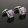 UNIQSUM Hexagon Chic Crystal Cufflinks Crystal Gem stone Cuff links CL07 Amethyst Purple