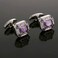 UNIQSUM Hexagon Chic Crystal Cufflinks Crystal Gem stone Cuff links CL07 Amethyst Purple