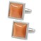 MENDEPOT Fiber Optic Stone Cufflinks With Box Cats Eye Stone Men Birthday Wedding Gift Cufflinks SquareOrange