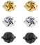 AZYOUNG Mens Black Silver Gold Twist Cufflinks Single Color Cuff Neck Cuff links Black Silver Gold