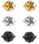 AZYOUNG Mens Black Silver Gold Twist Cufflinks Single Color Cuff Neck Cuff links Black Silver Gold