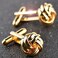 AZYOUNG Mens Black Silver Gold Twist Cufflinks Single Color Cuff Neck Cuff links Gold