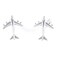 MRCUFF Airplane Plane Jet Commercial Pilot 2 Pairs Cufflinks Presentation Gift Box Polishing Cloth