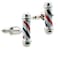 MRCUFF Barbers Pole Barber Cufflinks in a Presentation Gift Box Polishing Cloth