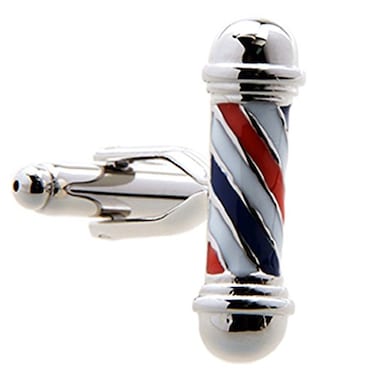 MRCUFF Barbers Pole Barber Cufflinks in a Presentation Gift Box Polishing Cloth