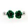 MRCUFF Rose Flower Green Pair of Cufflinks in a Presentation Gift Box with a Polishing Cloth