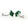 MRCUFF Rose Flower Green Pair of Cufflinks in a Presentation Gift Box with a Polishing Cloth