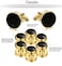 ORAZIO Cuff Links Mens Stainless Steel Cuff Links and Studs Set Gold Black Cufflinks for Men Tuxedo Studs Buttons for Formal Kit Business or Wedding Shirts