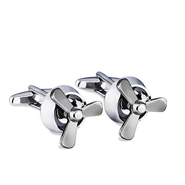 BagTu Propeller Cufflinks Set Airplane Propeller Set 2pcs Plane Aircraft Fan Blade Cufflinks with Gift Box and 1pc Greeting Card