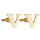 Salutto Mens Gold Letter V Cufflinks 1 Pair with Gift Box V