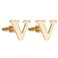 Salutto Mens Gold Letter V Cufflinks 1 Pair with Gift Box V