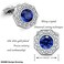 Sogee Navy Blue Crystal Cufflinks for Men Elegant Mens Cuff Links for Wedding Party Unique Gift