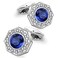 Sogee Navy Blue Crystal Cufflinks for Men Elegant Mens Cuff Links for Wedding Party Unique Gift