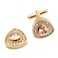 V & V L Crystal Cuff links Fancy Unique Elegant Sparkling Luxury Gem Stone Cufflinks for men in Triangle Perfect for Wedding Formal Suit Business and Groom Cufflink Gold