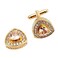 V & V L Crystal Cuff links Fancy Unique Elegant Sparkling Luxury Gem Stone Cufflinks for men in Triangle Perfect for Wedding Formal Suit Business and Groom Cufflink Gold