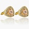V & V L Crystal Cuff links Fancy Unique Elegant Sparkling Luxury Gem Stone Cufflinks for men in Triangle Perfect for Wedding Formal Suit Business and Groom Cufflink Gold