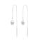 Reffeer Solid 925 Sterling Silver CZ Droplet Chain Dangle Earrings for Women Teen Girls Tassel Dangle Earrings Threader ASilver