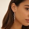 SLUYNZ Sterling Silver Curve Dangle Earrings for Women Teen Girls Wave Dangle Earrings Threader TasselCRose Gold