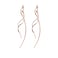 SLUYNZ Sterling Silver Curve Dangle Earrings for Women Teen Girls Wave Dangle Earrings Threader TasselCRose Gold