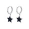 SLUYNZ Solid 925 Sterling Silver Black Star Hoop Earrings for Women Teen Girls 13CM Star Hoop Dangle Earrings ASterling Silver