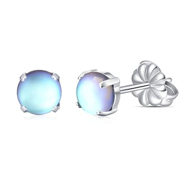 limerencia Limerencia G23 Hypoallergenic Pure Titanium Earrings OpalMoonstoneBlue Turquoise Stud Earrings F136 Implant GradeDelicate Jewelry for Sensitive Ears 5mm Moonstone