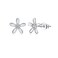 Reffeer Solid 925 Sterling Silver Small Flower Earrings Studs for Women Teen Girls Pretty CZ Flower Stud Earrings Spring ASilver