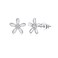 Reffeer Solid 925 Sterling Silver Small Flower Earrings Studs for Women Teen Girls Pretty CZ Flower Stud Earrings Spring ASilver