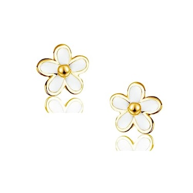 SLUYNZ Solid 925 Sterling Silver Little Daisy Earrings Studs for Women Teen Girls Petite Flowers Studs Earrings BGold Plated