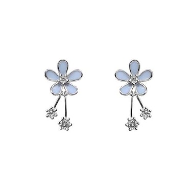 SLUYNZ Solid 925 Sterling Silver Pretty Flowers Earrings Studs for Women Teen Girls Elegant CZ Flowers Studs Earrings ASterling Silver