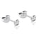 BelezaDosas 1 Pair Implant Grade Titanium Stud Earrings Set Hypoallergenic 3mm 4mm 5mm 6mm Cubic Zirconia G23 Titanium Earring Studs for Women Men for Sensitive Ear 4mm clear