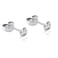 BelezaDosas 1 Pair Implant Grade Titanium Stud Earrings Set Hypoallergenic 3mm 4mm 5mm 6mm Cubic Zirconia G23 Titanium Earring Studs for Women Men for Sensitive Ear 4mm clear