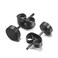 ADAIER Men Womens Stainless Steel Black Stud Earrings of Round Tunnel Plug Post ED01 Diameter 4mm