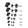 ADAIER Men Womens Stainless Steel Black Stud Earrings of Round Tunnel Plug Post ED01 Diameter 4mm