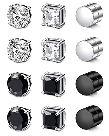 Longita Clipon Magnetic Fake Earrings for Men Magnet Aretes de Iman Para Hombre