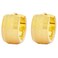 Edforce Stainless Steel Brushed Center Polished Edge Small Huggie Hoop Earrings Gold