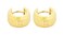 Edforce Stainless Steel Brushed Center Polished Edge Small Huggie Hoop Earrings Gold