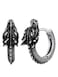 FaithHeart Dragon Earrings for Men Stainless Steel Punk Biker Stud Earrings Punk Rock Silver Round Stud Earrings