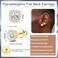 FASACCO 14K Flat Back Round Square Stud Earrings for Men Women Large Big Cubic Zirconia Stud Earrings Mens Earrings Flatback Earrings