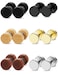 FIBO STEEL 6 Pairs Stud Earrings for Men Women Ear Piercing Ear Plugs Tunnel 18G6MM