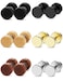 FIBO STEEL 6 Pairs Stud Earrings for Men Women Ear Piercing Ear Plugs Tunnel 18G6MM