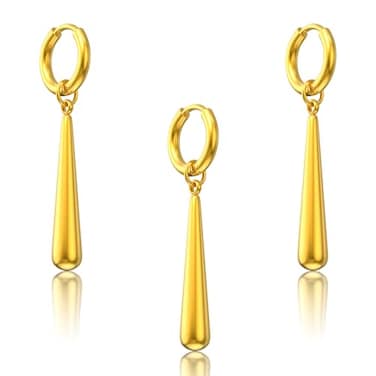 GUIJUEYE 3 Pcs Zoro Earrings One Piece Anime Earrings for Roronoa Zoro Cosplay Stainless Steel Stackable Dangle Earrings for Men Women