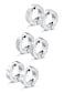 Jstyle 3 Pairs Stainless Steel Mens Womens Hoop Earrings Clip On CZ NonPiercing S
