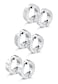 Jstyle 3 Pairs Stainless Steel Mens Womens Hoop Earrings Clip On CZ NonPiercing S