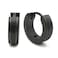 Steelmeup Pair Stainless Steel Black Stripes Huggie Hoop Earrings