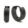 Steelmeup Pair Stainless Steel Black Stripes Huggie Hoop Earrings