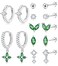 Gemtastic Silver Flat Back Stud Earrings Set Surgical Stainless Steel Dainty Cartilage Earring Pack for Women Men