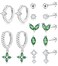 Gemtastic Silver Flat Back Stud Earrings Set Surgical Stainless Steel Dainty Cartilage Earring Pack for Women Men