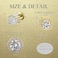 Orglace Stud Earrings for Men18K White Gold Plated Round Square Cubic Zirconia Hypoallergenic Studs Earrings Set for Women 3 PairsABC Gold