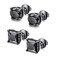 Bala Tarsus Black Cubic Zirconia Earrings Black Stud Earrings for Men Combo 7mm