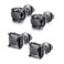 Bala Tarsus Black Cubic Zirconia Earrings Black Stud Earrings for Men Combo 7mm